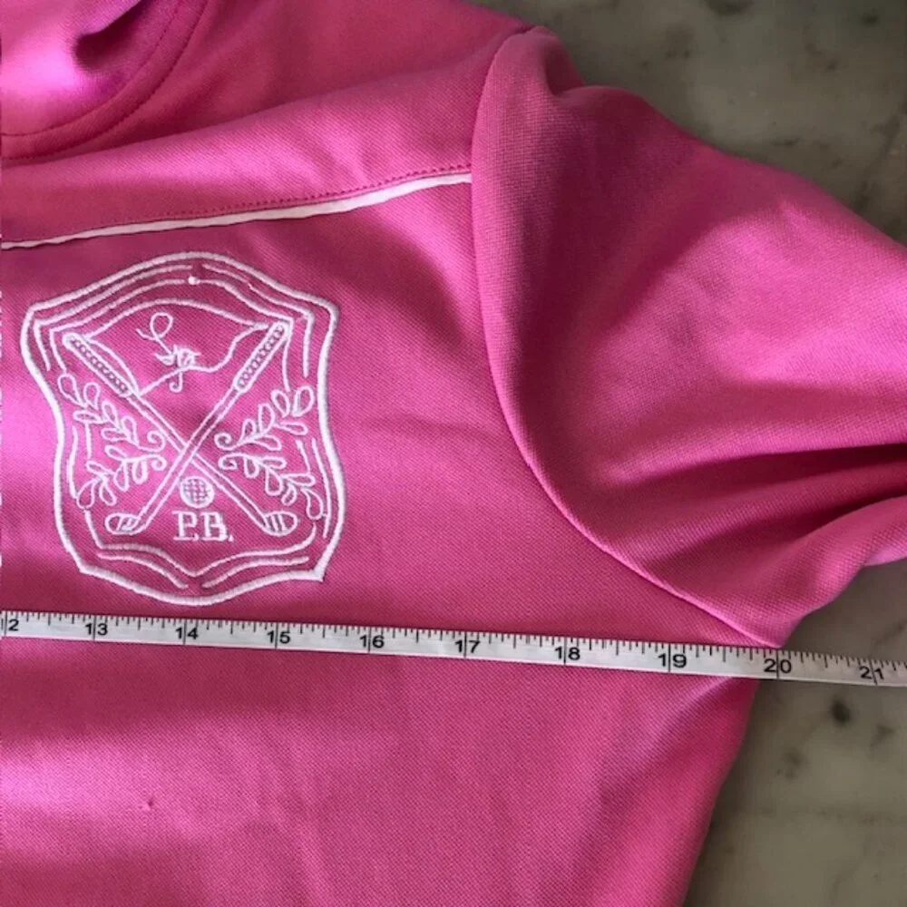 LILLY PULITZER Embroidered Monogram Crest Pink Athletic Jacket Medium